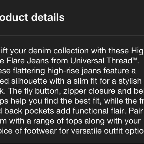 NWT Universal Thread High Rise Flare Jeans size 8 - Picture 5 of 8